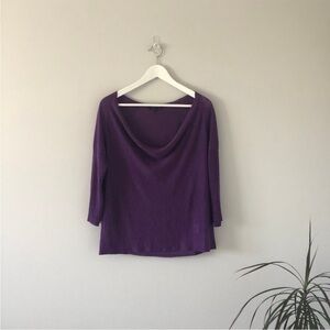 Eileen Fisher Fine Silk Linen Cowl Neck Top
